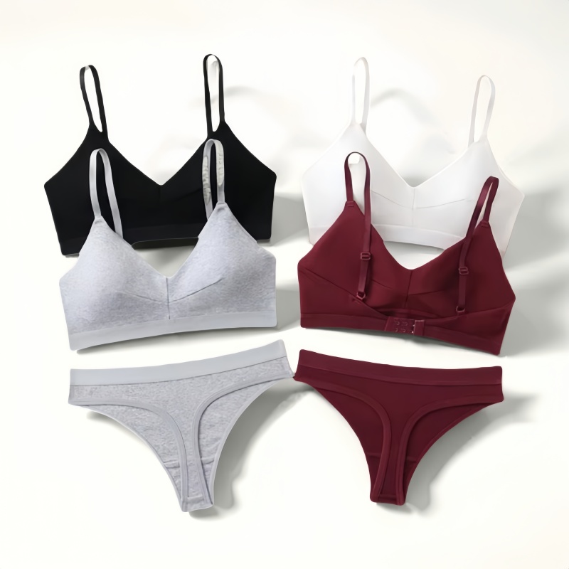 Cotton Bra Everyday - Comfort Cotton Bra Panties Set Women