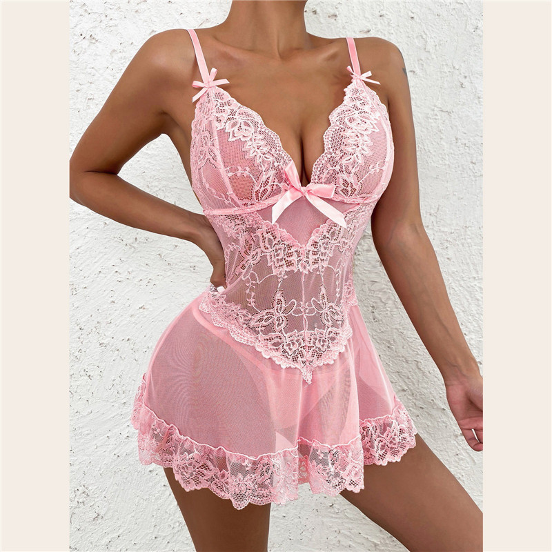 Women's Sexy Lace Babydoll Dre - Sheer Mesh Bra ulasan dan harga