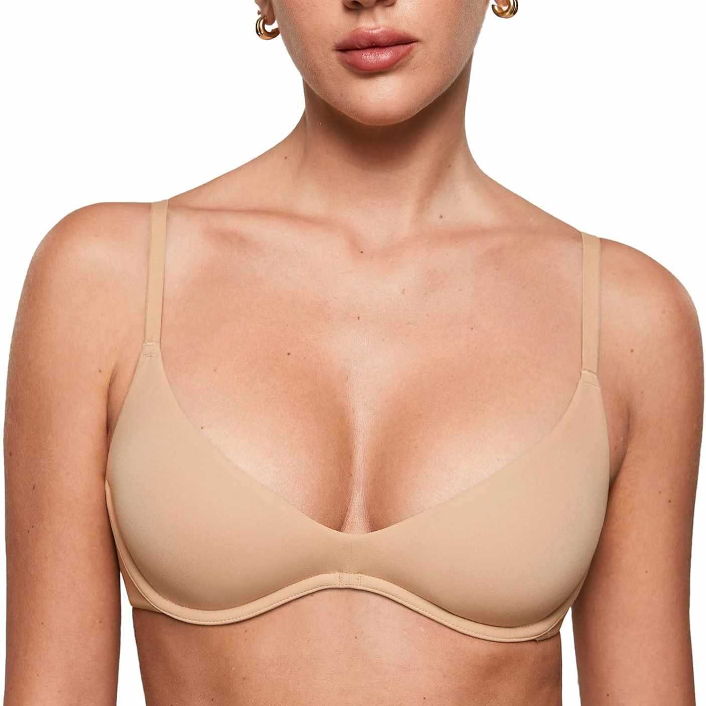 Women's Deep V Unpadded Seamle - Plunge Bra Push Up ulasan dan harga