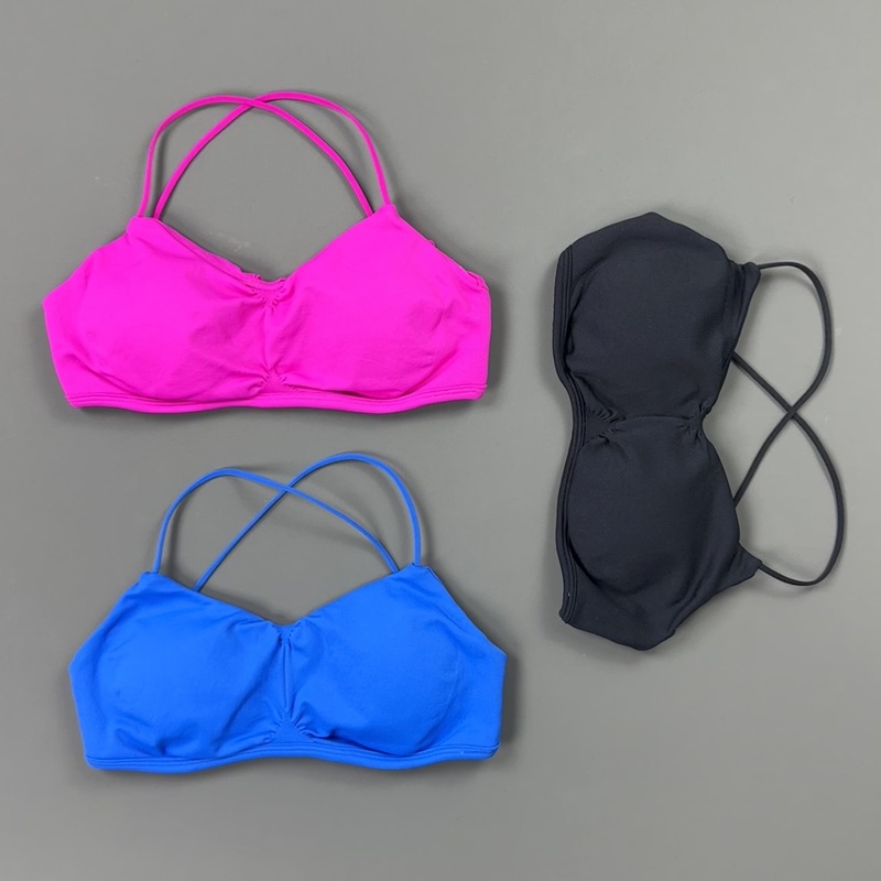 HISTELLO Front Ruched Cross Ba - Sports Bra Racerback ulasan dan harga