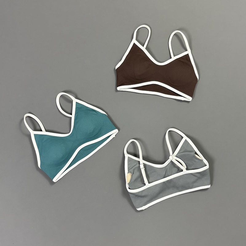 Women Contrastline Yoga Bra V  - Sports Bra Racerback ulasan dan harga