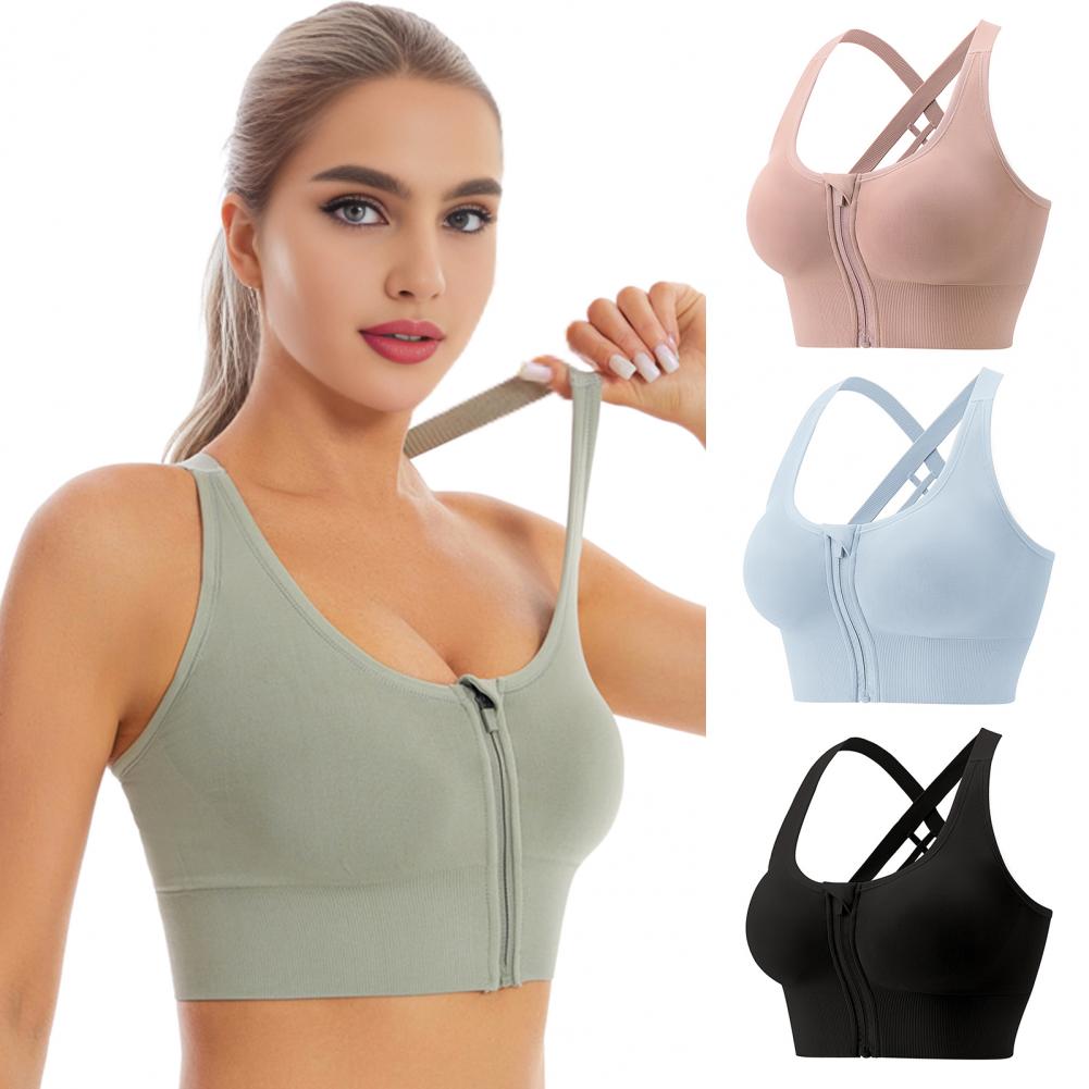 Zip Front Wireless Sports Bra  - Sports Bra Racerback ulasan dan harga