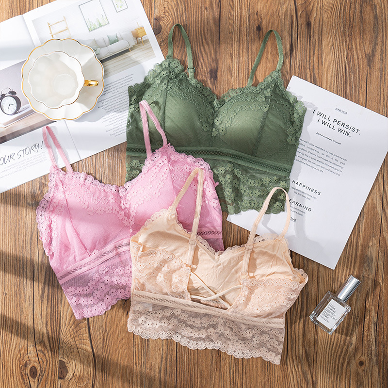 3D Sexy lace Lingerie Seamless - Lace Bralette Set ulasan dan harga