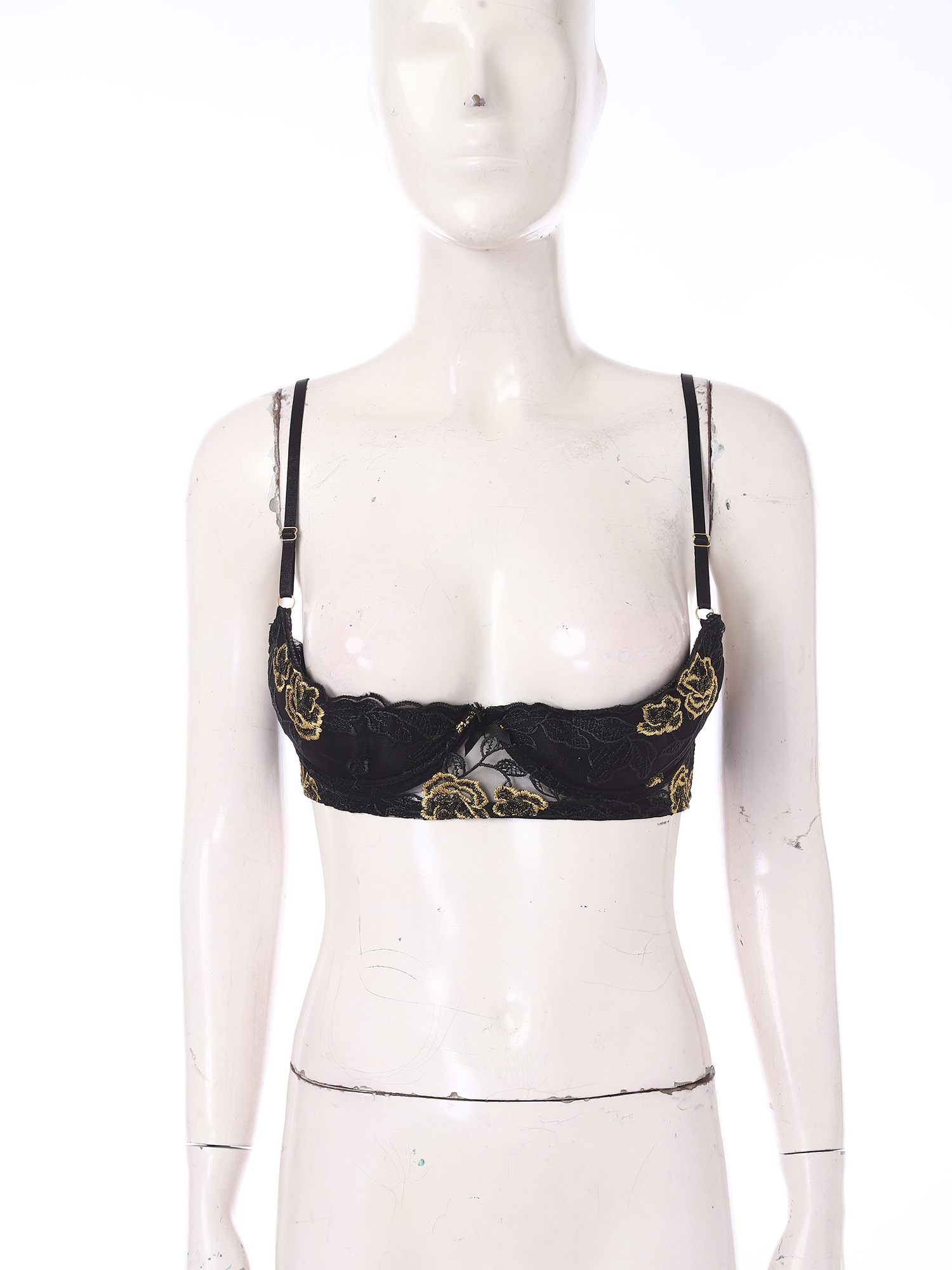 Women Sexy 1/4 Cup Lace Bra wi - Underwire Bra Padded ulasan dan harga