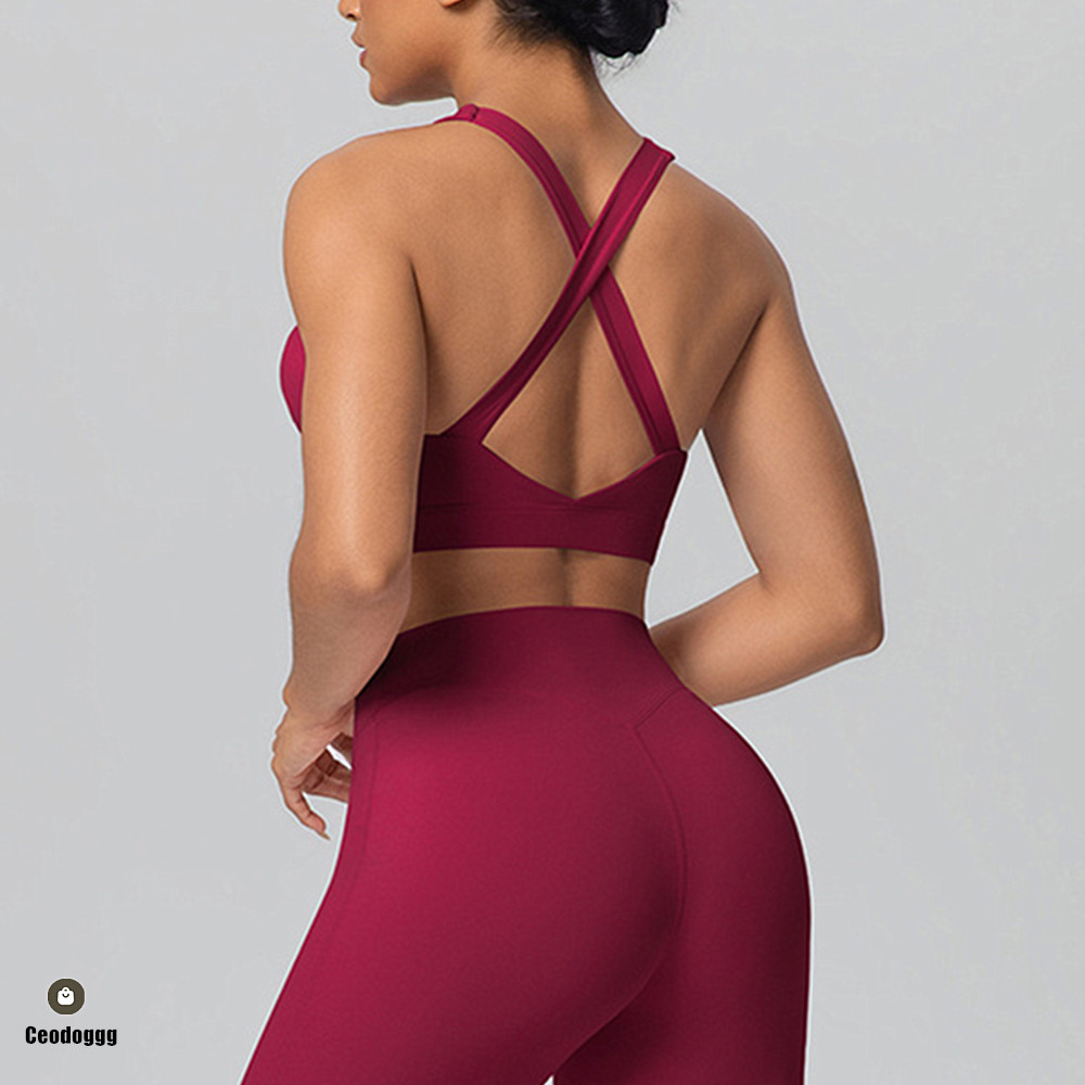 Pad Cross Shoulder Strap Yoga  - Sports Bra Racerback ulasan dan harga
